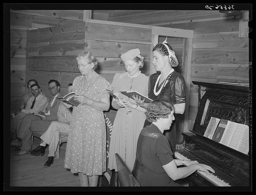Trio. Community sing, Pie Town, New Mexico