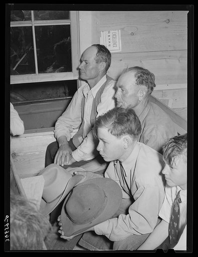 Farm folks at the community sing. Pie Town, New Mexico