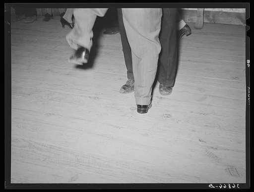 Feet of dancers at square dance. Pie Town, New Mexico