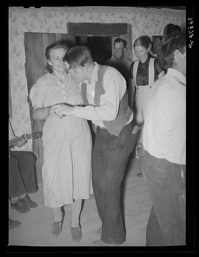 Untitled photo, possibly related to: Round dance at the square dance. Pie Town, New Mexico