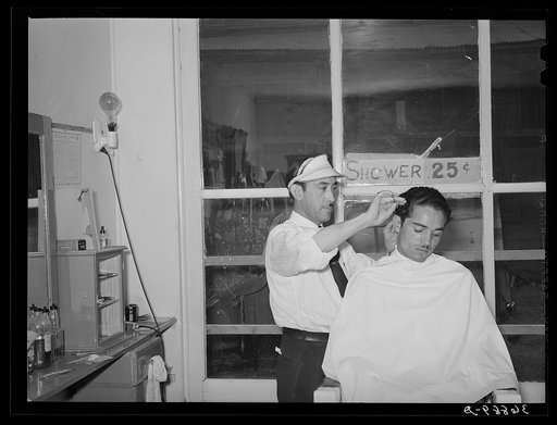 Barber shop on payday. Mogollon, New Mexico