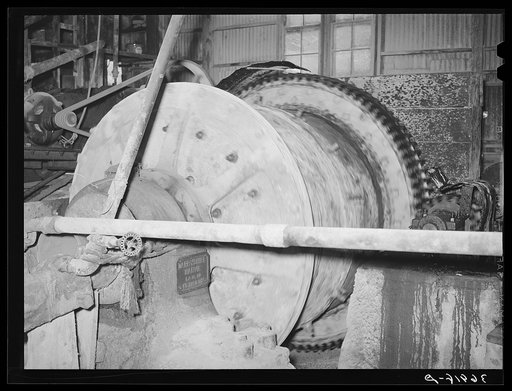 Ball mill at gold mine. Mogollon, New Mexico