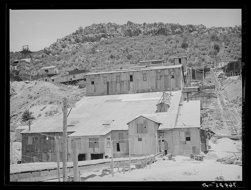 Mill at gold mine. Mogollon, New Mexico