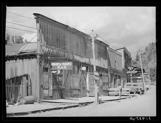Detail of main street of Mogollon, New Mexico