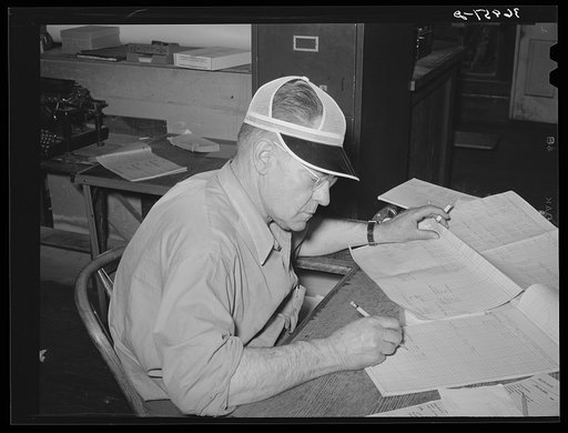 Chief clerk at gold mine. Mogollon, New Mexico