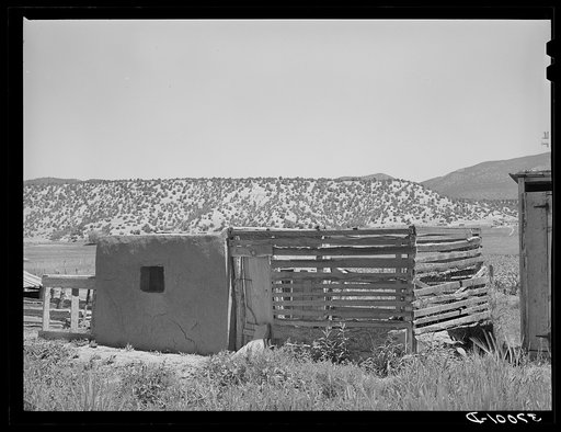 Chicken coop on Spanish-American farm. Chamisal, New Mexico