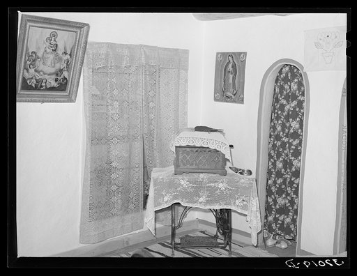 Corner of room in home of Spanish-American farmer. Chamisal, New Mexico