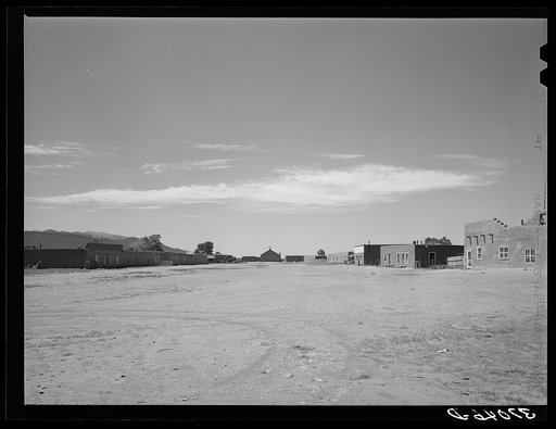 Houses of Spanish-American town built around a square. Garcia, Colorado