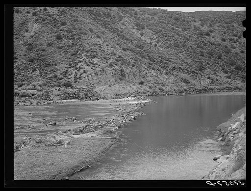Irrigation diversion dam on the Rio Grande, Taos County, New Mexico
