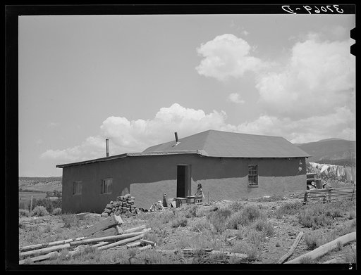 Home of Spanish-American farmer. Amalia, New Mexico