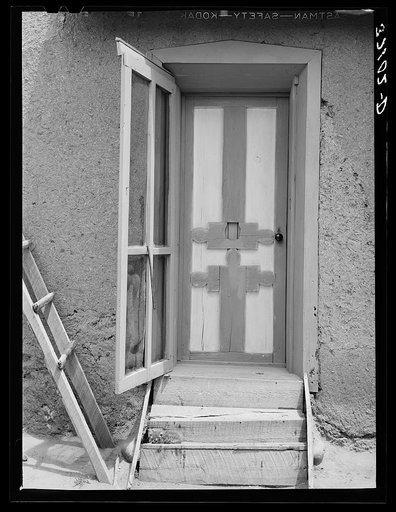 Entrance to Spanish-American house. Chamisal, New Mexico