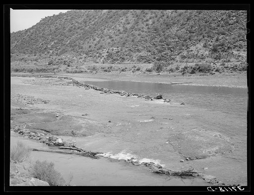 Diversion dam in the Rio Grande, Taos County, New Mexico