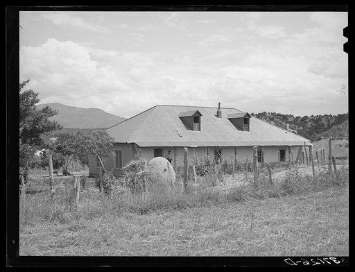 Home of Spanish-American farmer. Chamisal, New Mexico