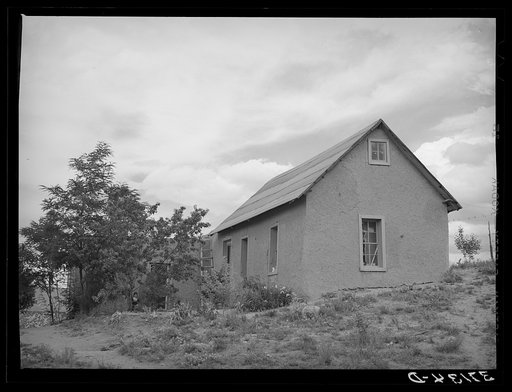 Home of Spanish-American farmer. Chamisal, New Mexico