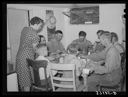 Noonday dinner of Mormon farmers in Box Elder County, Utah