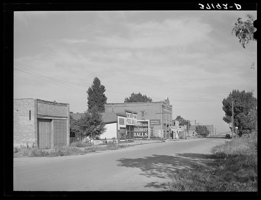 Main street of Corinne, Utah. This was once a famous town in the history of the Union Pacific Railroad