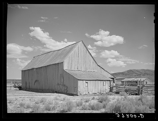 Barn and outbuildings of Mormon farmer. Box Elder County, Utah
