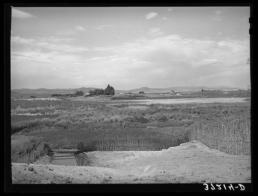 Corral of farmer and outlying farming country. Box Elder County, Utah