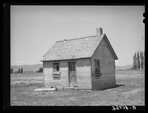 Old house occupied by one of the Ericson brothers, who are members of a FSA (Farm Security Administration) cooperative. Box Elder County, Utah