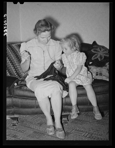 Wife of Mormon farmer and her daughter. Snowville, Utah