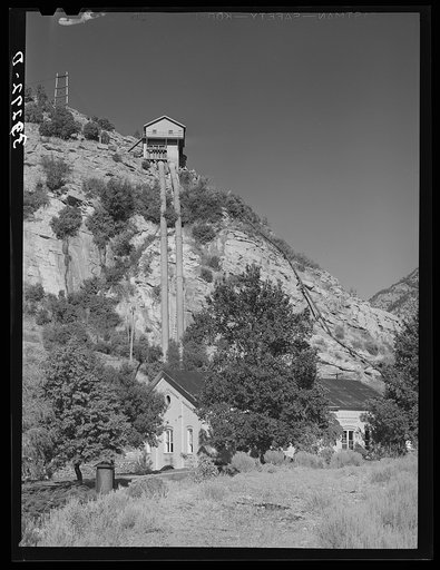 Water conduit leading to hydroelectric plant at city limits of Logan, Utah