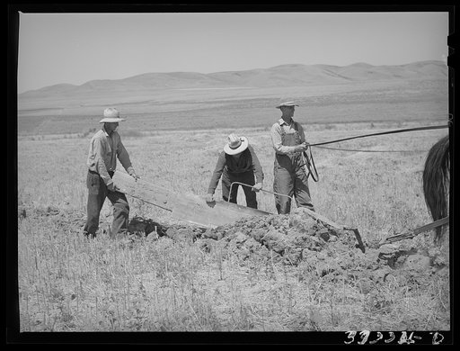 Untitled photo, possibly related to: Members of the FSA (Farm Security Administration) cooperative ditcher. Box Elder County, Utah