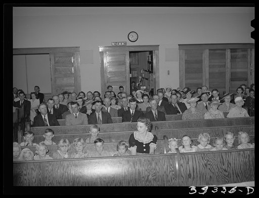 Part of congregation of Latter Day Saints Church. Mendon, Utah