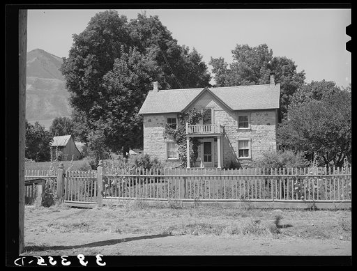 Old rock house in the village of Mendon, Utah