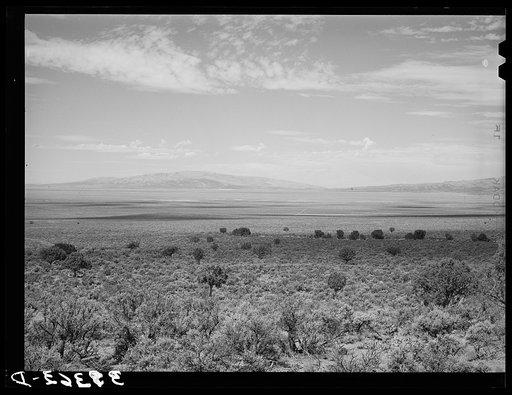 Over country similar to this Brigham Young looked when he said, "This is the place." Box Elder County, Utah