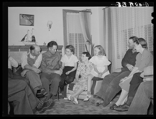 Wives of the members of the cooperative stallion association at the meeting. Box Elder County, Utah