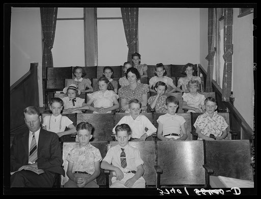 Mormon children at church. Mendon, Utah