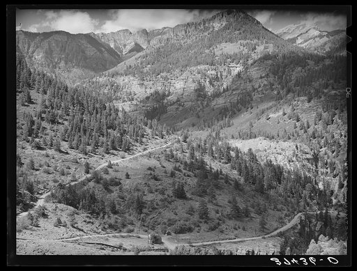 Road to Camp Bird mines and mills. Ouray County, Colorado. Camp Bird is the historical mining development of Walsh