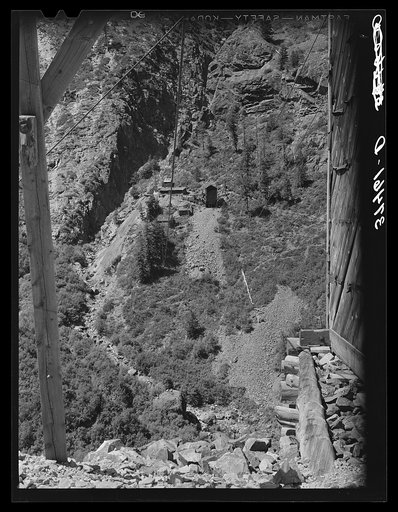 Aerial tram leading to abandoned gold mine. Ouray County, Colorado