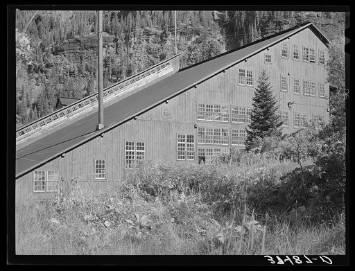 Detail of gold mill at Camp Bird Mine. Camp Bird, Colorado