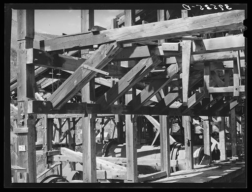 Timbering and mill work of abandoned gold mill at Telluride, Colorado