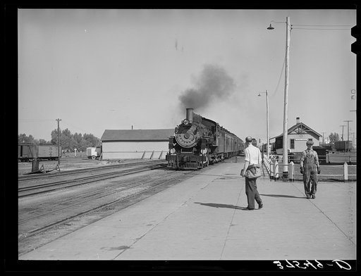 The morning train comes into Montrose, Colorado
