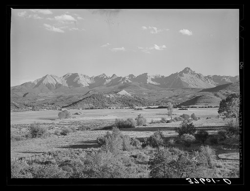 High and lofty mountains dominate the valleys in Ouray County, Colorado