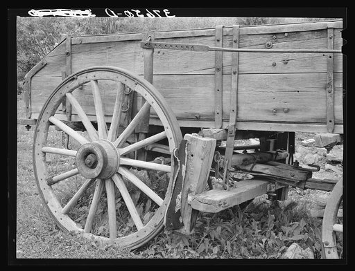 Detail of wooden ore wagon. Telluride, Colorado