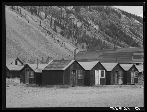 Houses which were used by miners in the ghost gold mine town of Eureka, Colorado