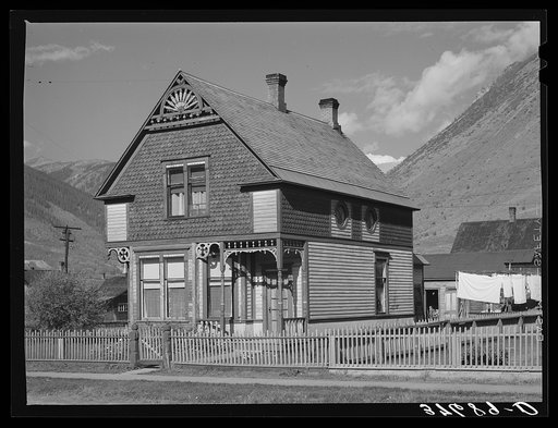 Old house in Silverton, Colorado. This was the type of house built by mine and mill operators in the early mining days and indicates that the owners felt that the mining operations would be of a permanent nature