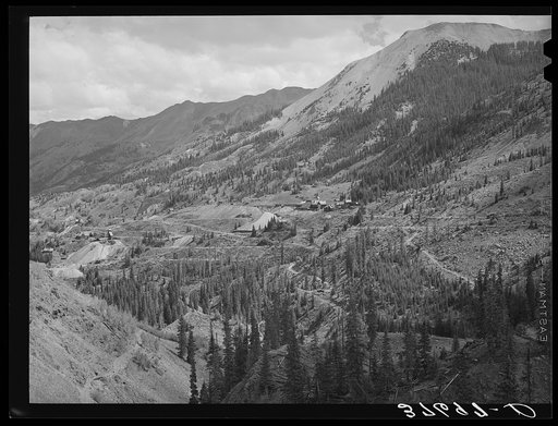 Untitled photo, possibly related to: Abandoned mines and mills around Red Mountain, San Juan County. Notice the evidence of wasteful deforestation