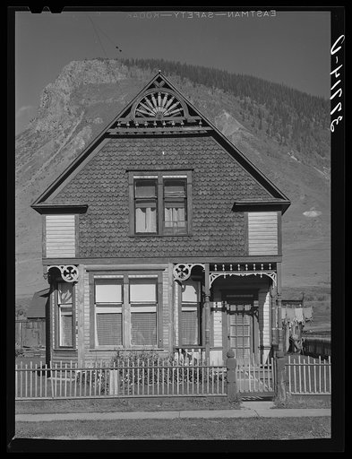 Old house in Silverton, Colorado. This was the type of house built by mine and mill operators in the early days. The type of house built in the early days indicates that the owners felt that the mining operations would be one of a permanent nature