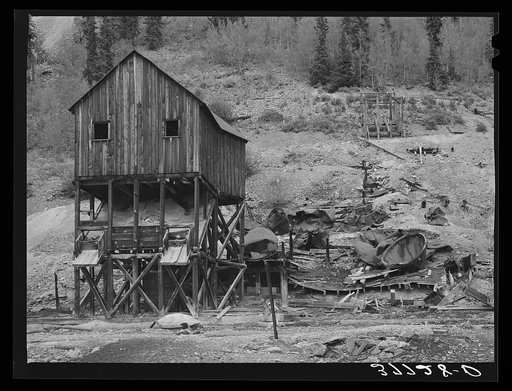Mill of abandoned gold mine in San Juan County, Colorado