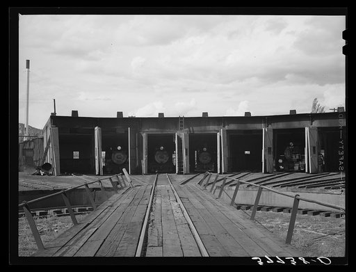 Untitled photo, possibly related to: Roundhouse and turntable of railroad at Durango, Colorado