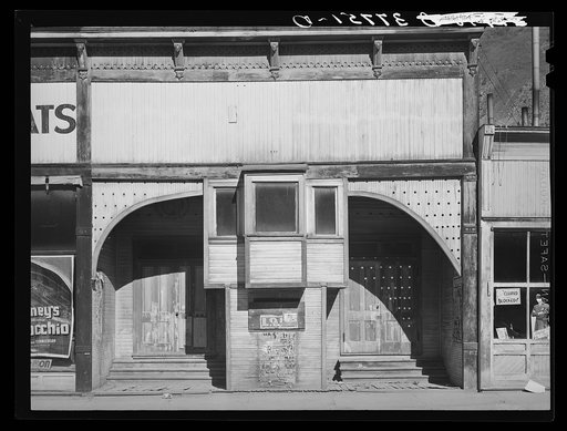 Entrance to abandoned theater. Silverton, Colorado