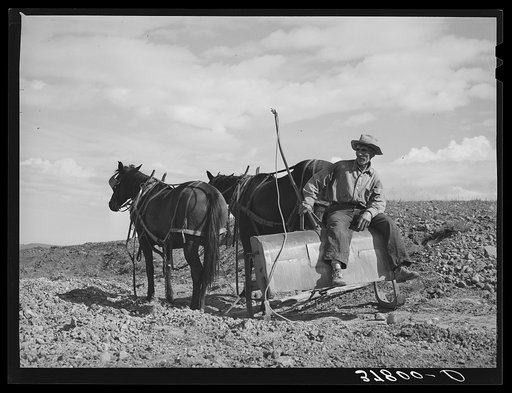 Worker of Concho, Arizona, sitting on a stoop