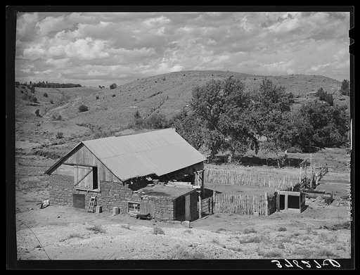 Barn and corral of farmer of Spanish extraction. Concho, Arizona
