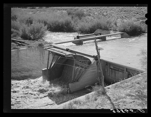 Diversion of water from main irrigation canal. Bernadillo County, New Mexico
