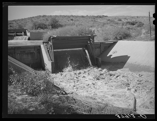 Untitled photo, possibly related to: One of the main irrigation canals. Bernalillo, New Mexico
