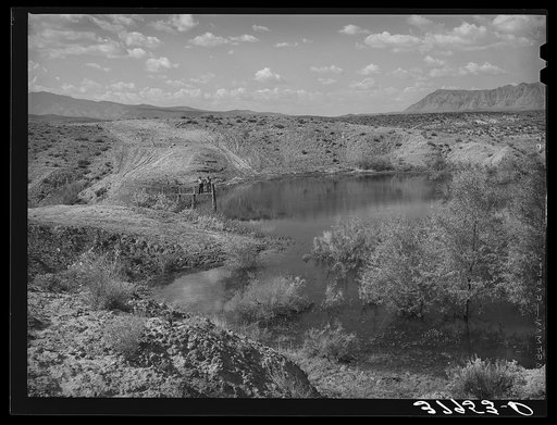 Reservoir of water used for irrigation. Washington County, Utah